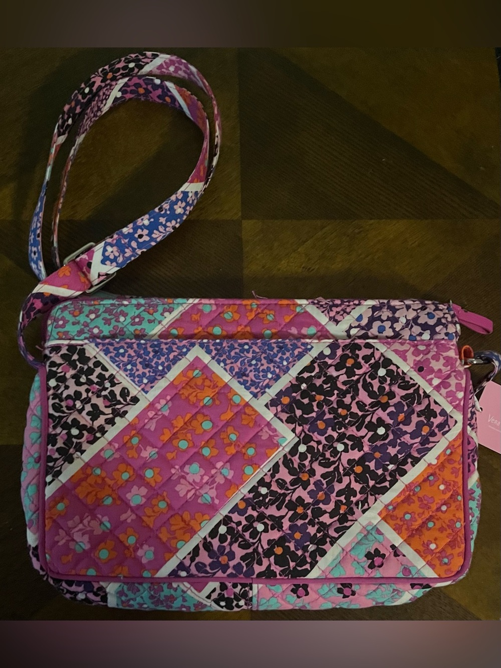 Vera Bradley Quilted Floral Patchwork Crossbody Bag - Pink Multi - Picture 2 of 5